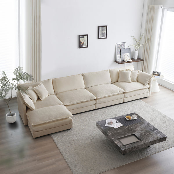Modular Sectional Sofa with Ottoman