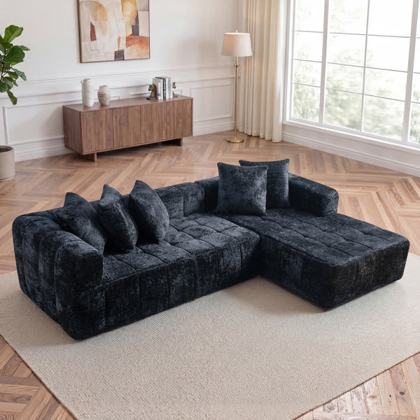 L-Shaped Upholstered Sectional Couch